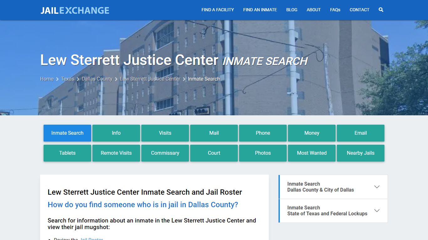 Lew Sterrett Justice Center Inmate Search - Jail Exchange