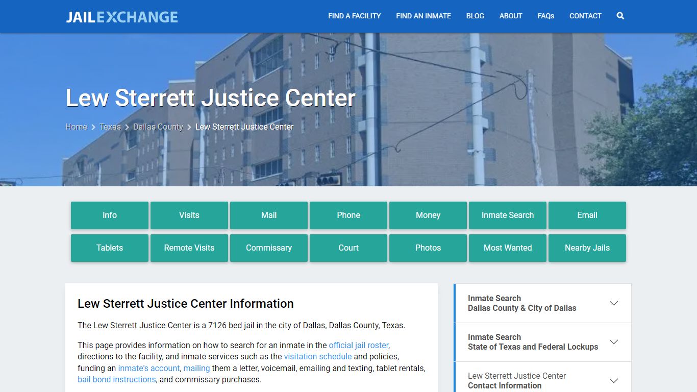 Lew Sterrett Justice Center, TX Inmate Search, Information - Jail Exchange